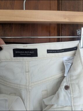 Banana Republic High-Rise Straight White Denim